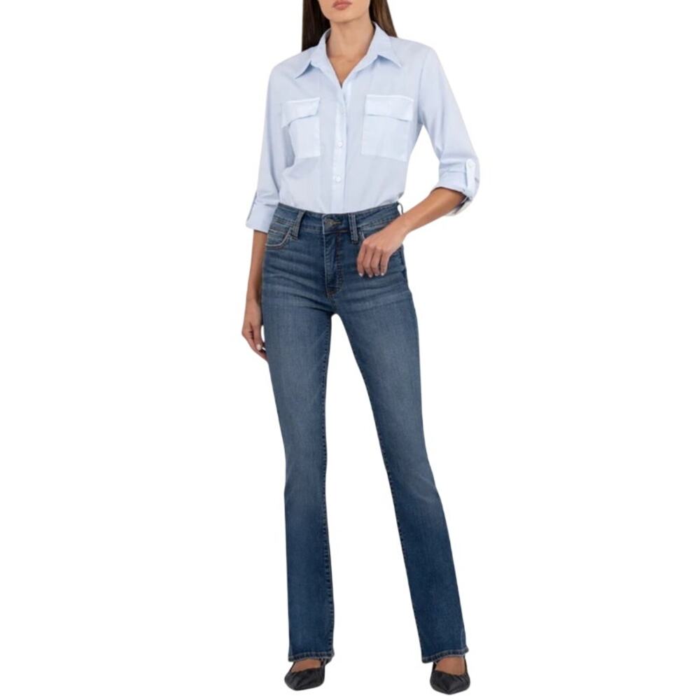 NWT Kut From The Kloth Natalie High Rise Fab Ab‎ Bootcut Jeans in Allied Size 16